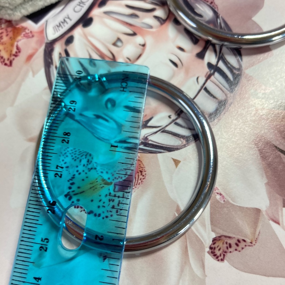 ⭐️ Big Silver Stainless Steel Hoop Earrings - Picture 3 of 3